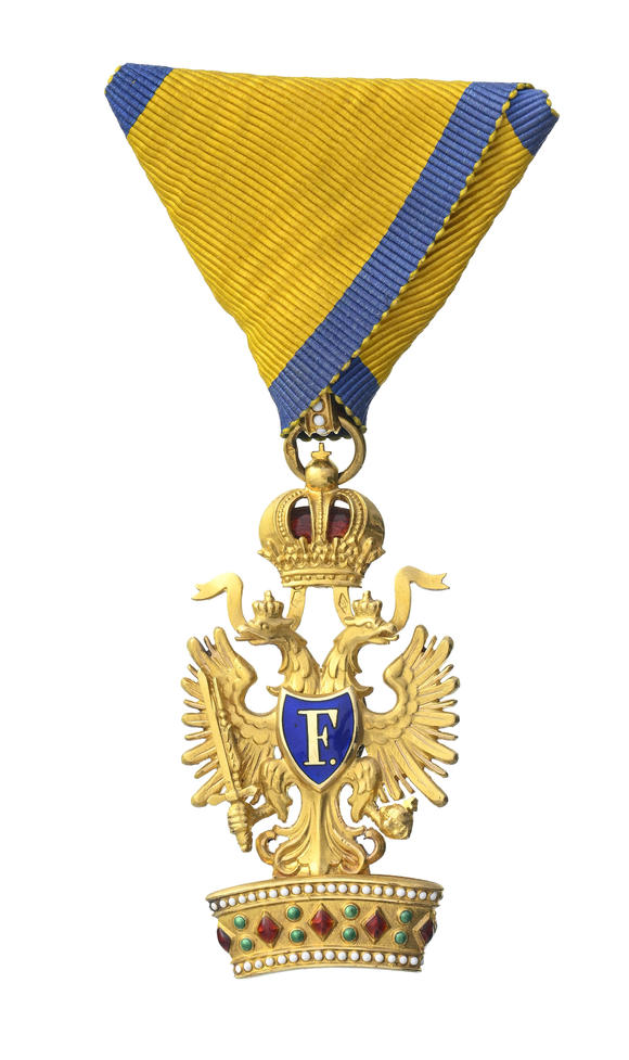 Piguet - H?tel des VentesEmpire austro-hongrois, Ordre de la Couronne de Fer, restauré en 1816, insigne de 3ème classe en or et émail