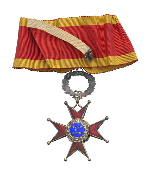 Piguet - H?tel des VentesVatican, Ordre de Saint Grégoire Le Grand, fondé en 1831, croix de Commandeur en vermeil et émail