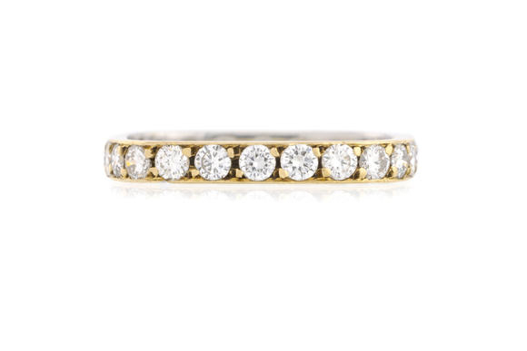 Piguet - H?tel des VentesAnneau rivière à base carrée 2 ors 750 serti de diamants taille brillant