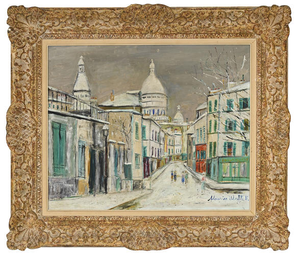 Piguet - H?tel des VentesMaurice Utrillo (1883-1955),  Rue de la boulangerie Montmartre , 1927, huile sur toile, signée, 50,5x61,5 cm