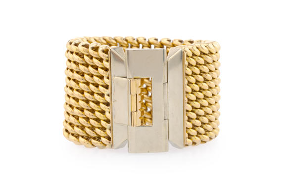 Piguet - H?tel des VentesLarge bracelet années 1940-50 2 ors 750 à maille souple