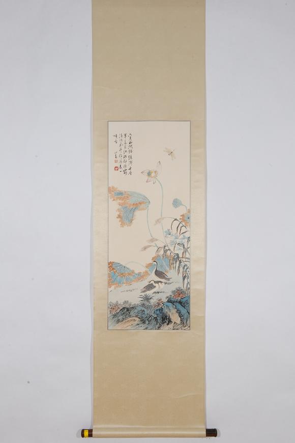千美會溥儒紙本花鳥圖畫