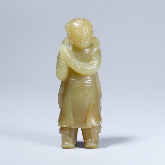 千美會和田黃玉雕童子形擺件