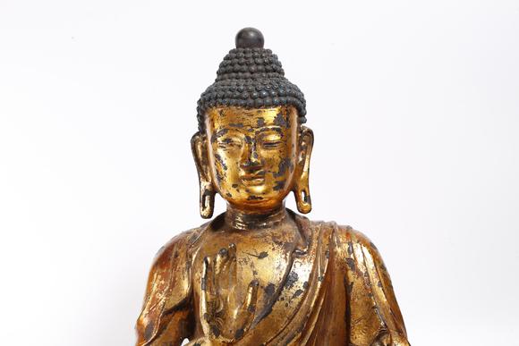 千美會銅漆金不空成就造像