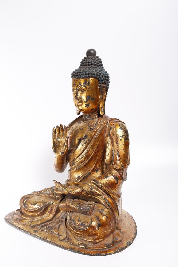 千美會銅漆金不空成就造像