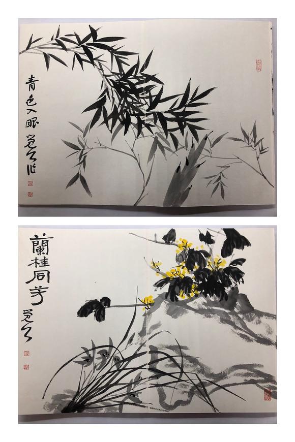 日本松町古美梅墨生 花卉圖冊頁