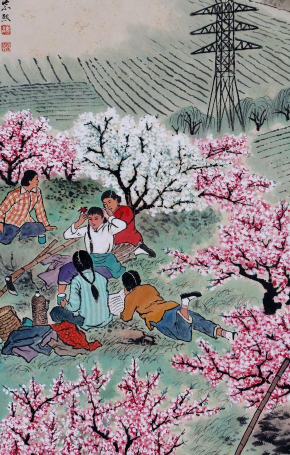 日本松町古美魏子熙 田頭花開圖
