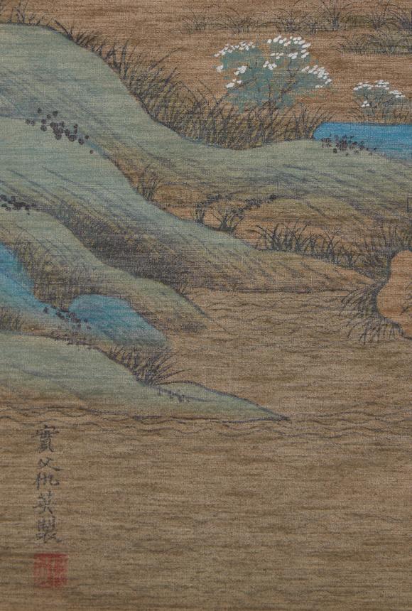 千美會(huì)仇英絹本松下高仕圖畫(huà)