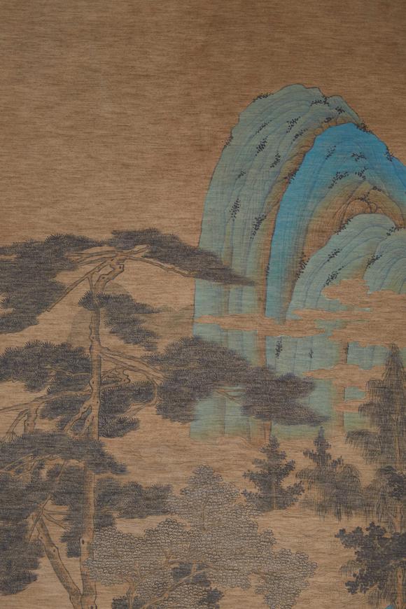 千美會(huì)仇英絹本松下高仕圖畫(huà)
