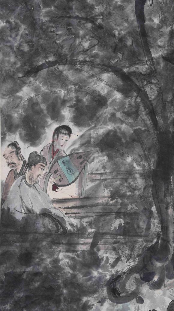 千美會傅抱石紙本人物圖畫