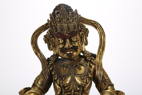 千美會銅鎏金黃財(cái)神造像