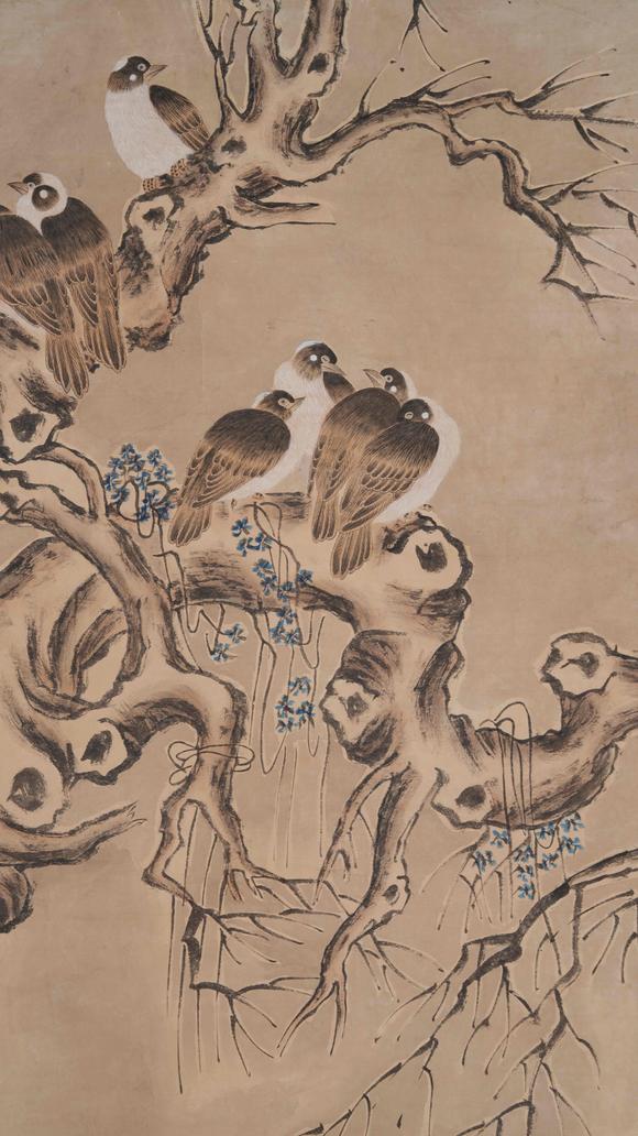 千美會金城紙本花鳥圖畫
