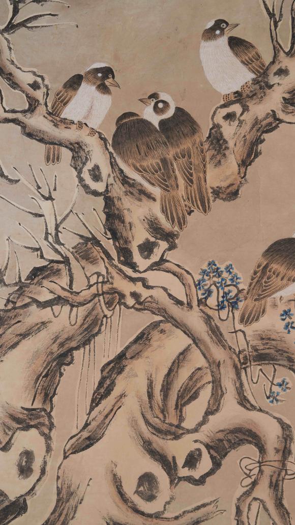 千美會金城紙本花鳥圖畫