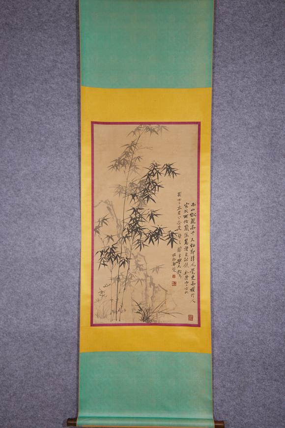 千美會(huì)鄭板橋紙本墨竹圖畫