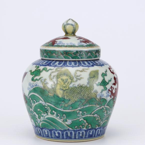 KARSON AUCTIONMing Dynasty Chenghua Period,Doucai 'Tian' Jar with Sea Beast Pattern