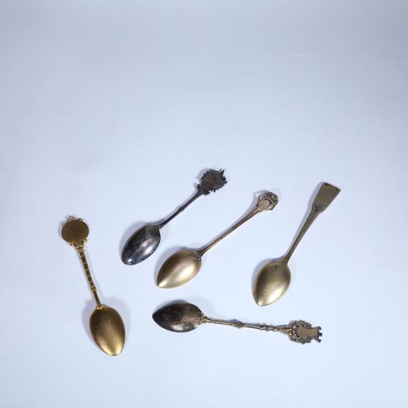 KARSON AUCTIONEarly 20th Century, Set of Gilt Silver Enamel Small Spoons with Original Case
