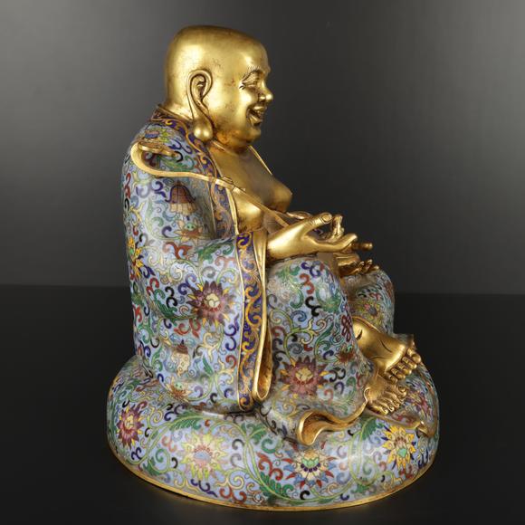 朱雀美術(shù)拍賣清 掐絲琺瑯財寶彌勒像