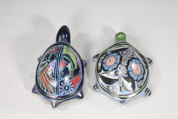 Karl s Collections IncTwo Mexican Folk Art Pottery Turtles