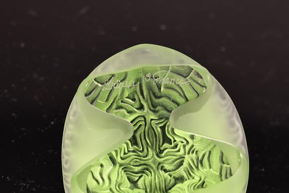 Karl s Collections IncLalique France Crystal Sidonie Turtle Green Figurine