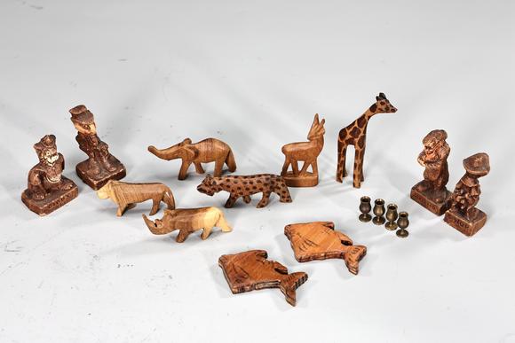 Karl s Collections IncHand Carved Wooden Animal Figurines And Disney 1940s Sirocco Character