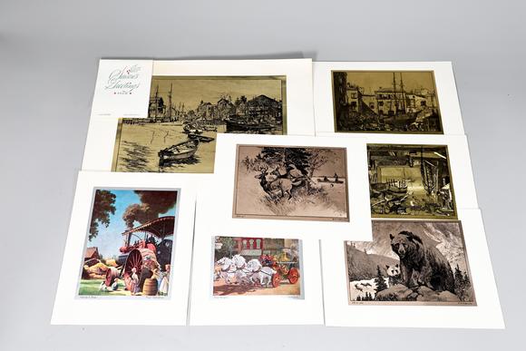 Karl s Collections IncCollection Of Etch Prints By Paul Detlefren, R.tt Palenske, Lionel Barrymore