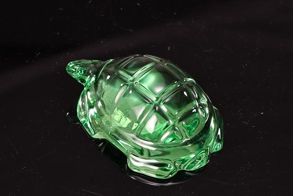 Karl s Collections IncBaccarat France Crystal Green Turtle Tortoise Figurine 
