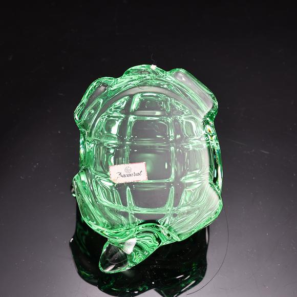 Karl s Collections IncBaccarat France Crystal Green Turtle Tortoise Figurine 