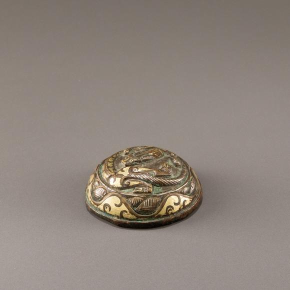 大阪美術(shù)商會漢 銅錯金螭龍鎮(zhèn)