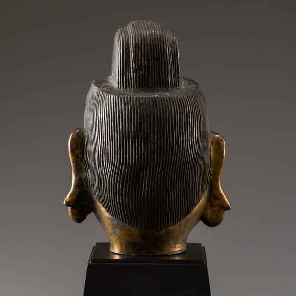 大阪美術(shù)商會明 銅鎏金佛首