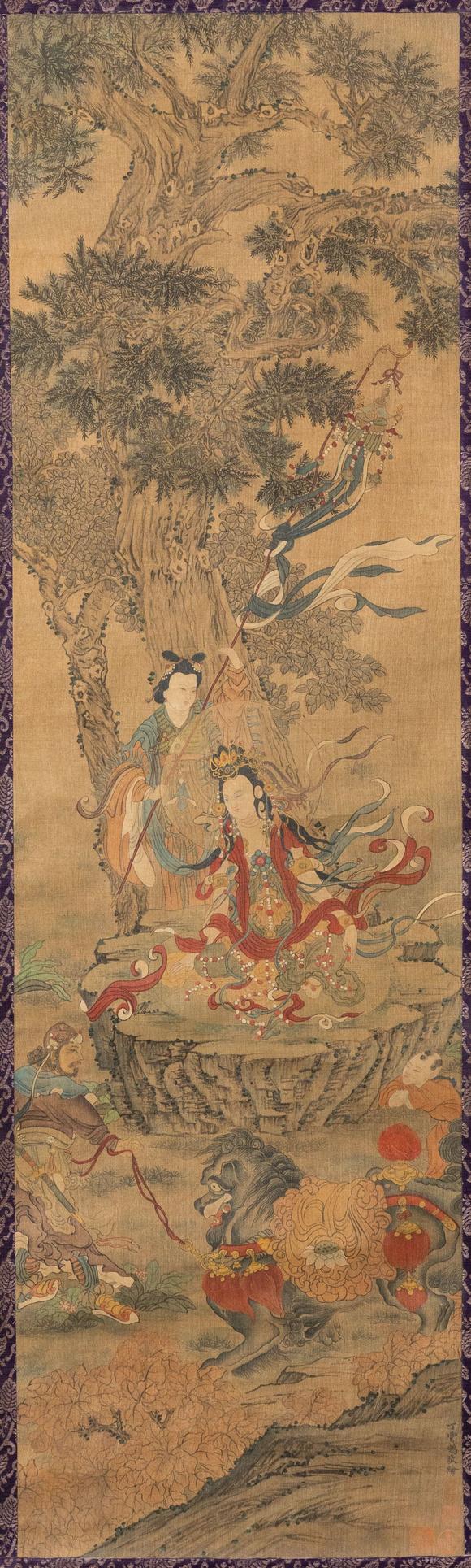 大阪美術(shù)商會明 丁雲(yún)鵬(傳) 文殊像