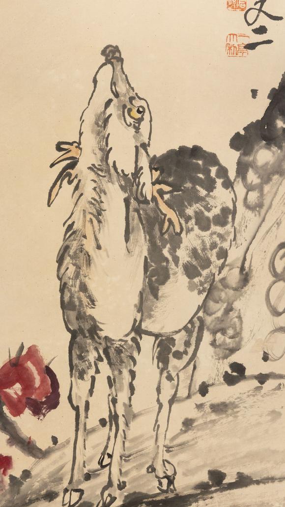 大阪美術(shù)商會(huì)泊頭師範(fàn)舊藏 吳昌碩 福祿壽圖