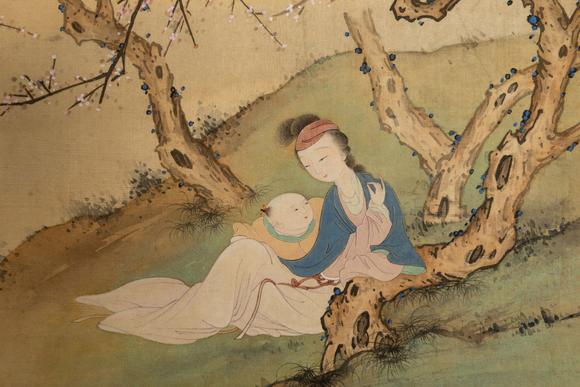 大阪美術(shù)商會(huì)黃均 教子圖