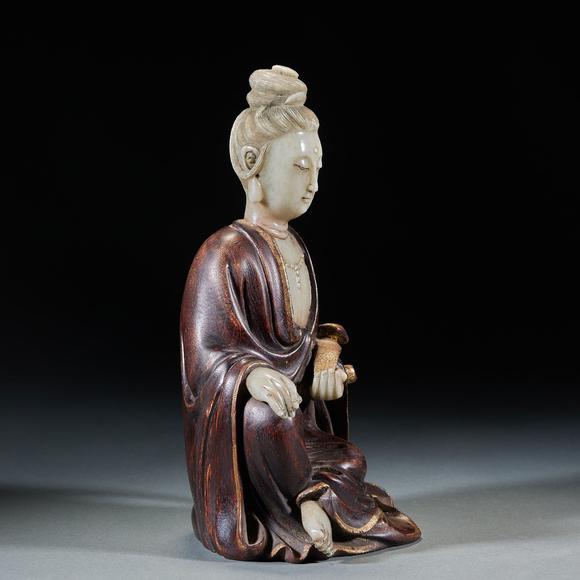 億品兆富株式會(huì)社（AALPZF）紫檀 嵌壽山石 如意觀音