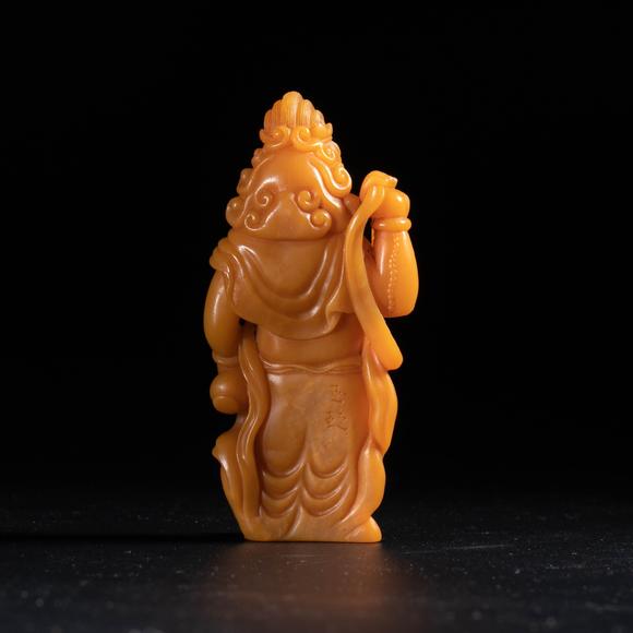 （和正堂株式會社）吉祥美術(shù)清 黃石 雕觀音立像