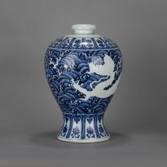 （和正堂株式會(huì)社）吉祥美術(shù)明 古染附龍紋梅瓶