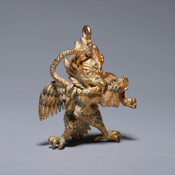 （和正堂株式會社）吉祥美術(shù)清 銅鎏金大鵬金剛像