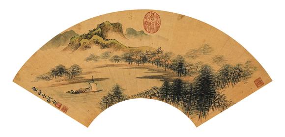 中鴻信雍正帝（1677-1735）?春山泛舟