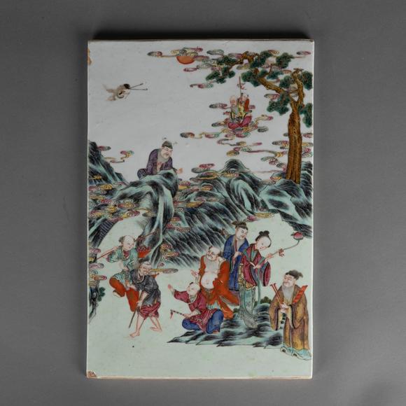（和正堂株式會社）吉祥美術(shù)民國 粉彩人物故事瓷板