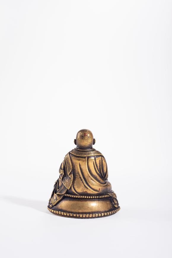中鴻信清早期 合金銅上師像