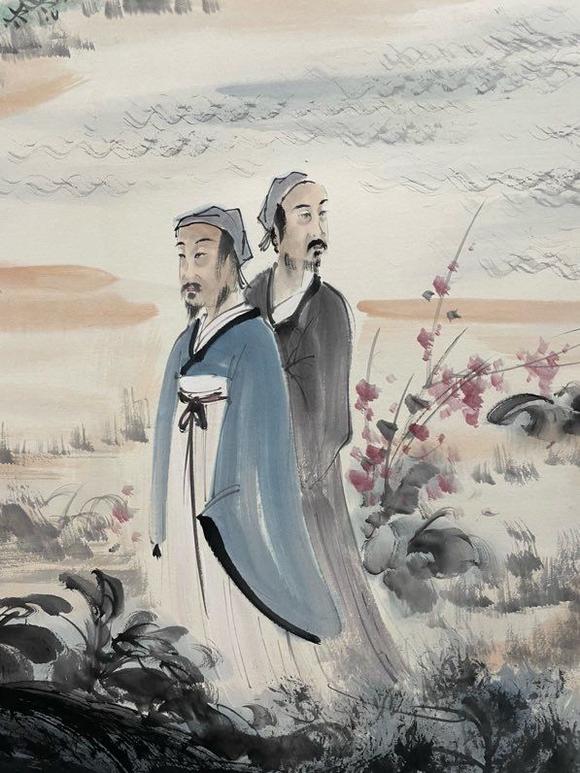 日本松町古美傅抱石 人物圖