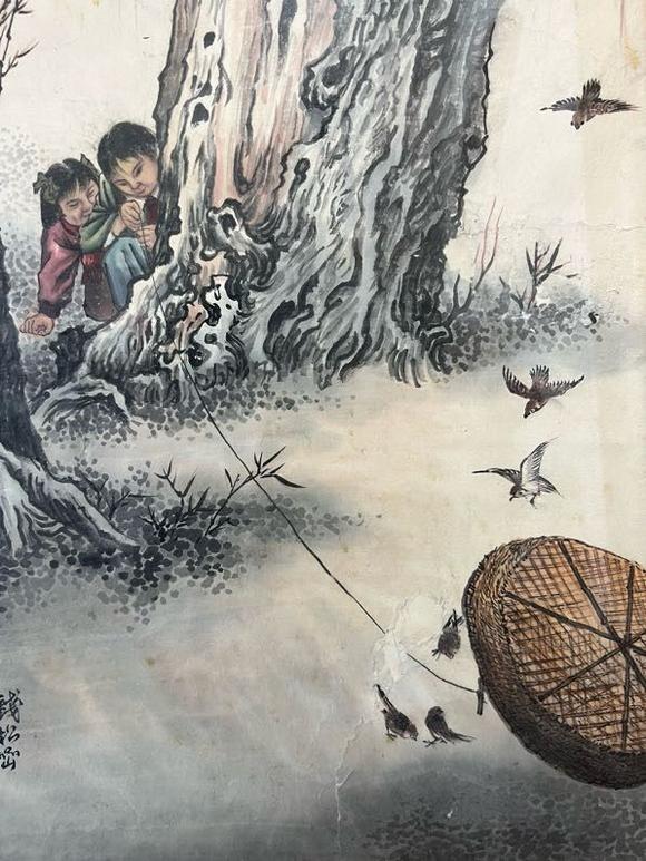 日本松町古美錢松巖 人物圖