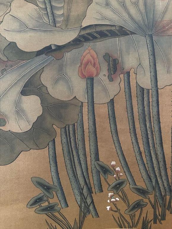 日本松町古美文徵明 荷花圖