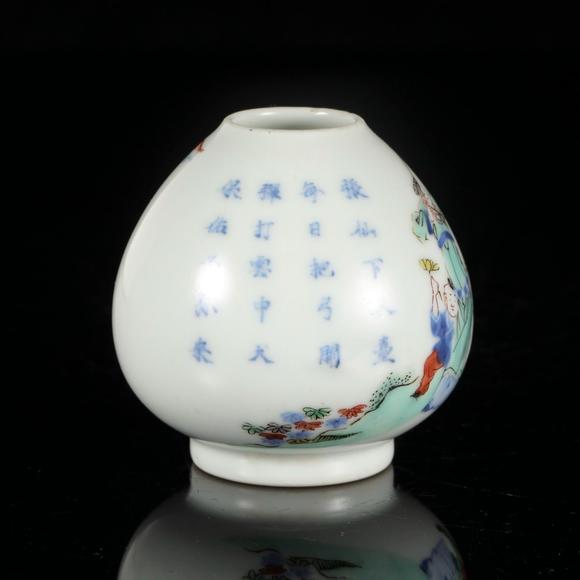 藝是拍賣清康熙·青花五彩張仙射彈紋水盂