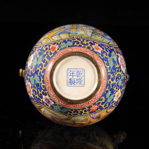 藝是拍賣清·銅胎畫琺瑯西洋人物紋茶壺一套