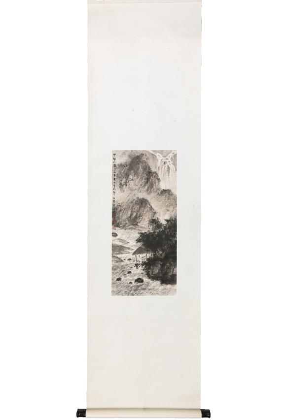 東京銀座（古美術(shù)宋磁）傅抱石  夏山聽(tīng)泉