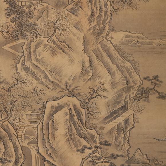 東京銀座（古美術(shù)宋磁）唐寅  山水
