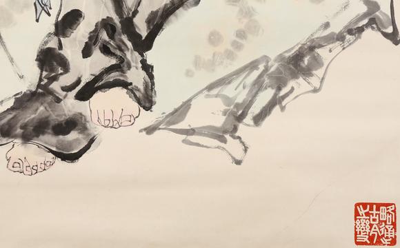 東京銀座（古美術(shù)宋磁）范曾  黑田上款  高士圖
