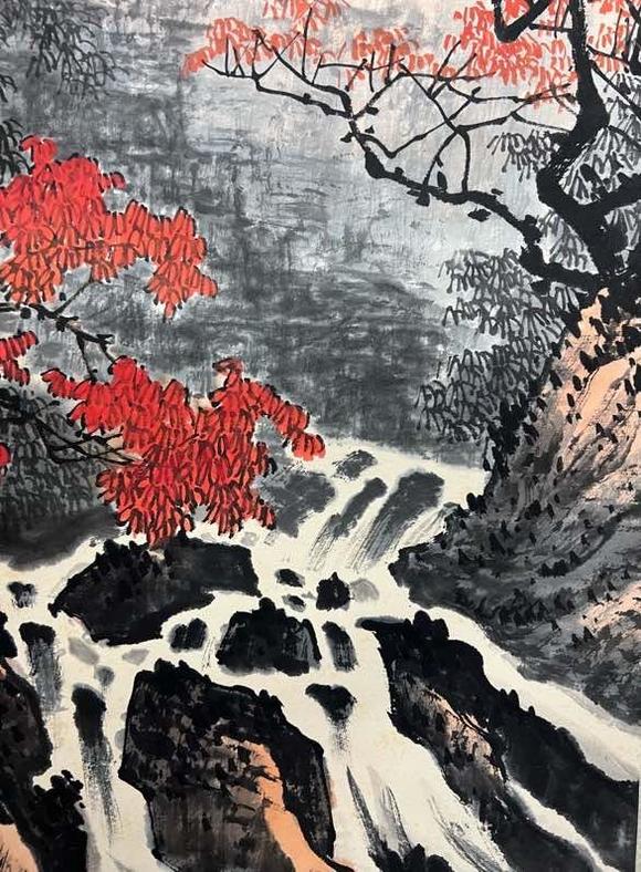 日本松町古美白雪石 飛瀑圖