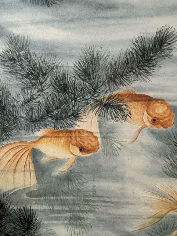 日本松町古美陶冷月 金魚圖