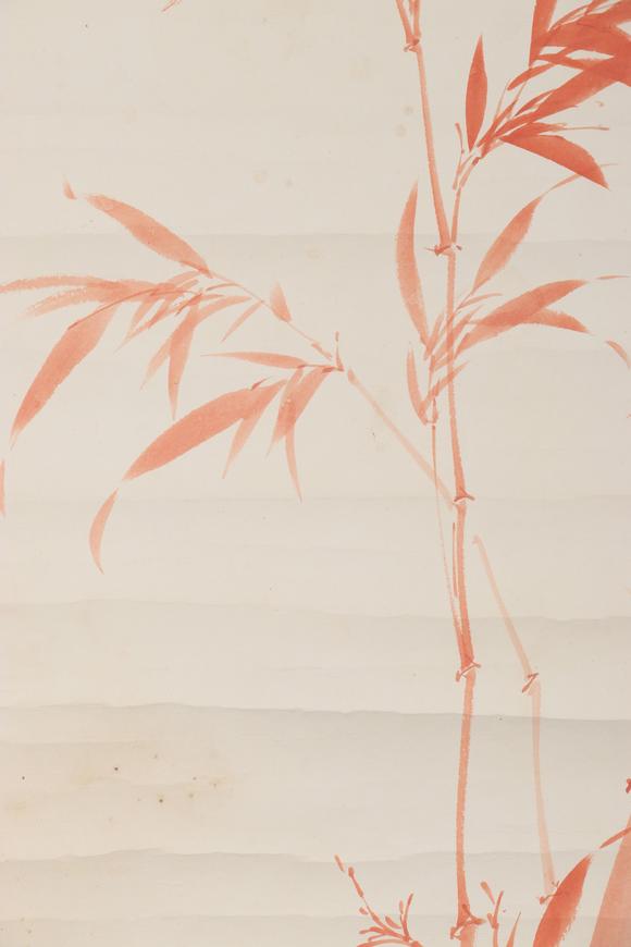 東京新日本溥儒（1896-1963）　紅竹　紙本鏡心